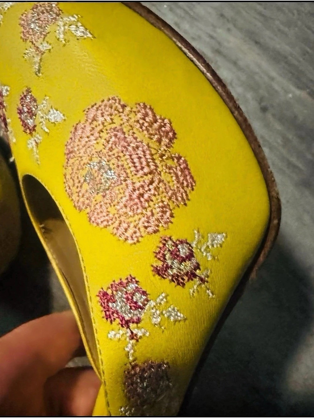 John Fluevog Platform Heels Miracles Flora Embroidered Sz 9.5 runs smaller 9 - Picture 7 of 10